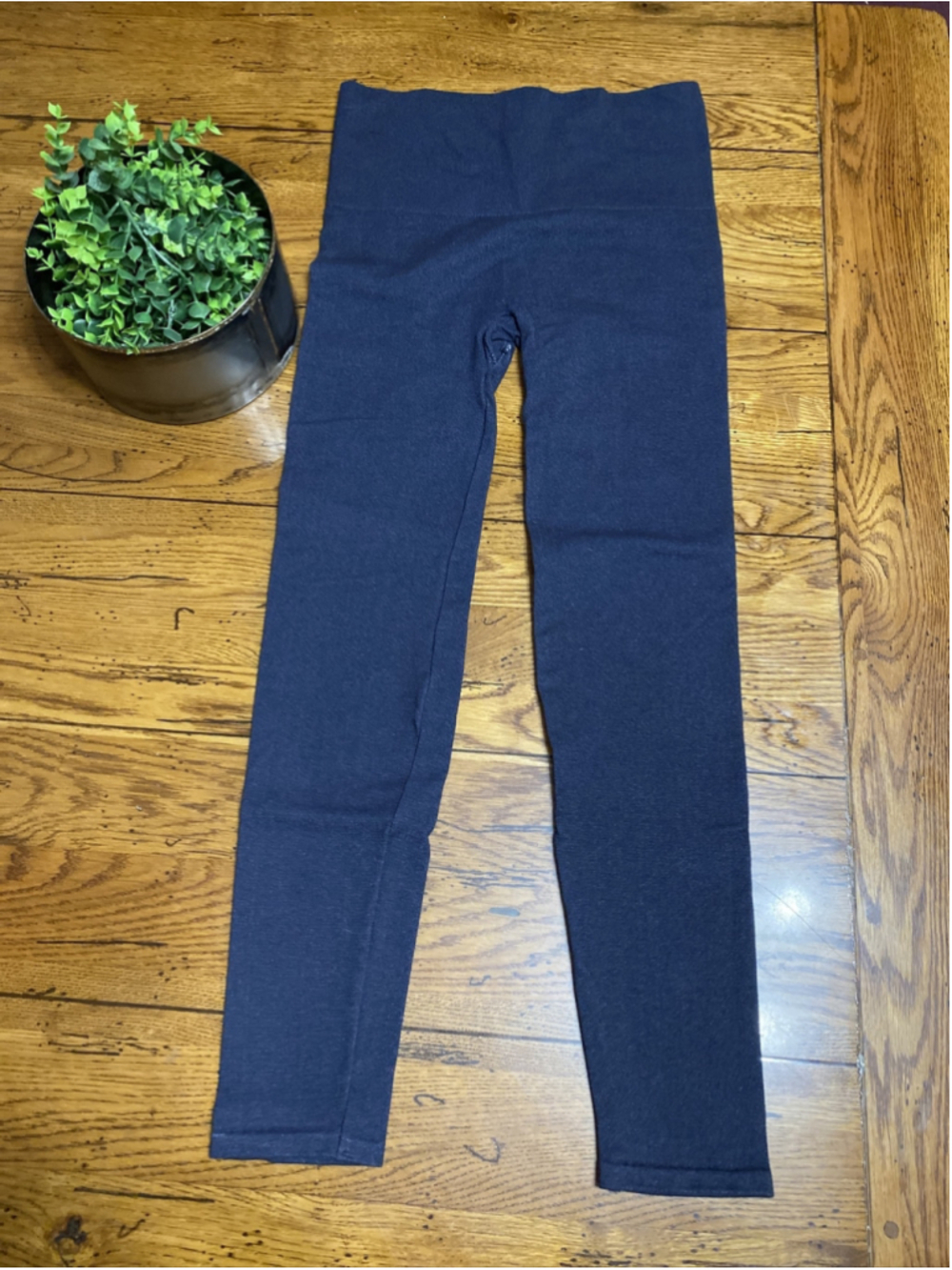 SPANX Look at Me Now Cropped Seamless Leggings Port Navy Blue XL